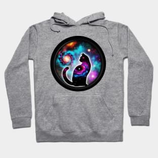 Fantasy Lover Kitten Meme Silhouette Art Galaxy Cat Hoodie